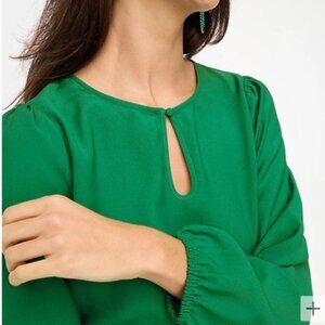 J crew keyhole green blouse size L
